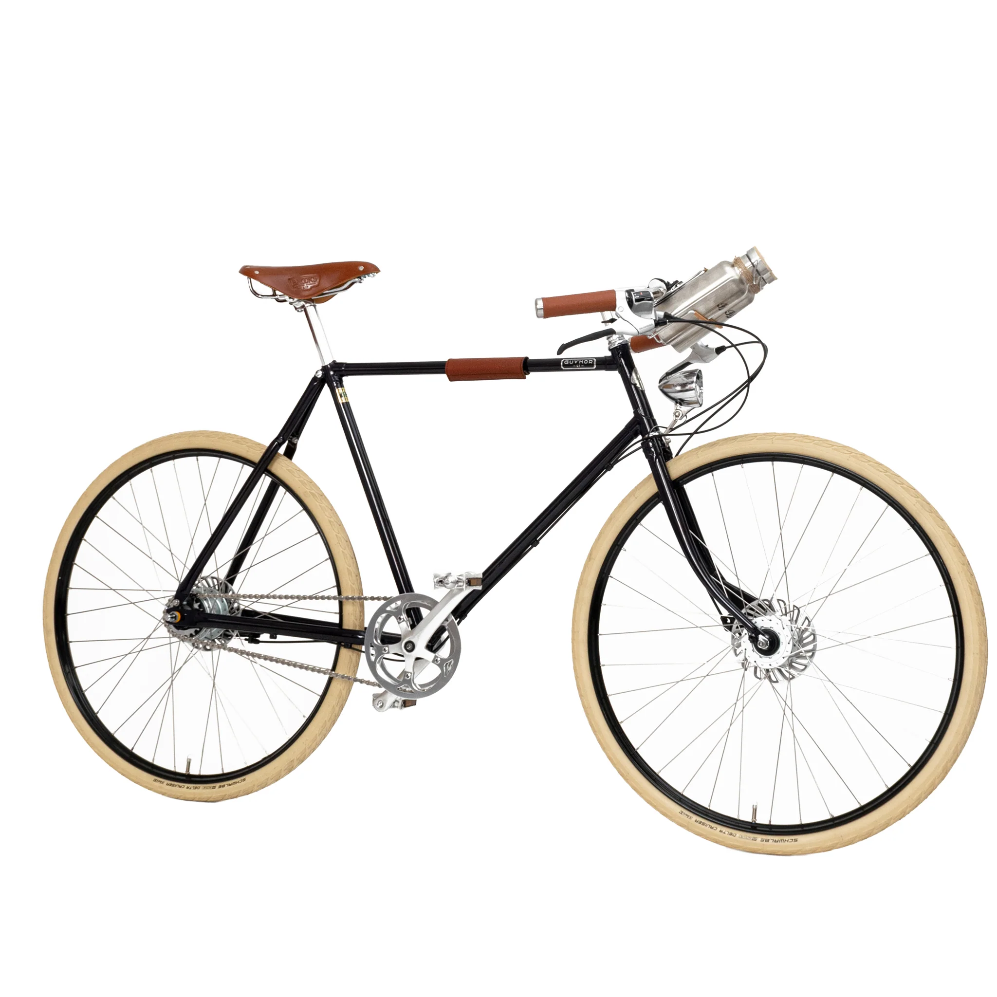 Simple bicycle icon on dark background